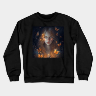 Blonde Butterfly Girl Crewneck Sweatshirt
